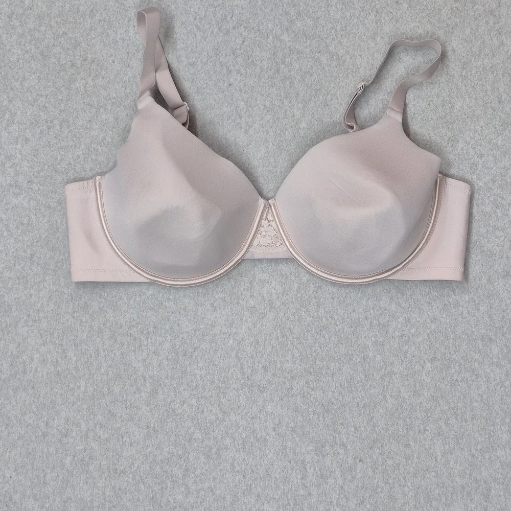 Vanity Fair Women Bra 44D Beige 76528 Radiant Underwired Lace Knit Strap